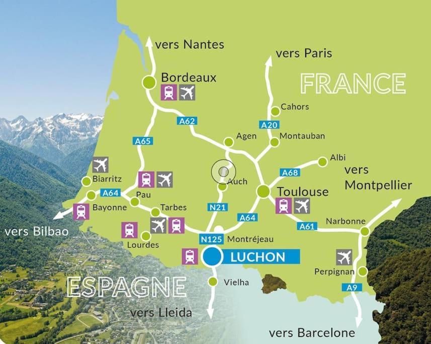 Chez Louise, Appartement T3 A Deux Pas Du Centre Bagnères-de-Luchon Екстериор снимка